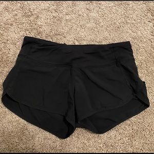 Lululemon black speed up shorts